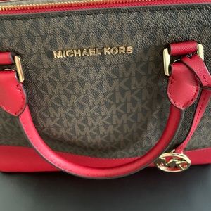 Red Leather Michael Kors Purse